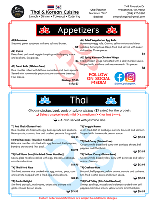 Menu photo 6 Om Cooking Wenatchee, WA Menu photo 6 Om Cooking Wenatchee, WA