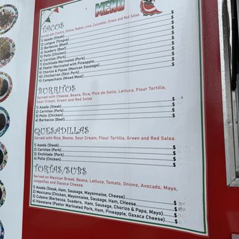 Antojitos La Mexicana - Menu - Food Trucks Near Me - Annapolis, Maryland