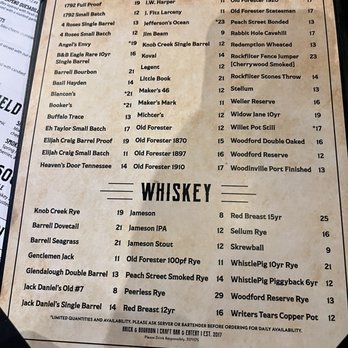 Brick & Bourbon - Drink menu - New American Near Me - Maple Grove, Minnesota