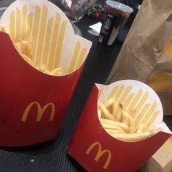 McDonald's - Charged for a large. Is that not the same amount of fries as the medium ? Don't waste your time here.
