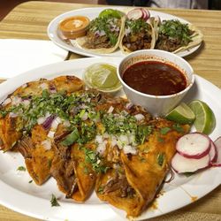 Cinco de Mayo Dos - Birria Tacos with Consommé and 3 Tacos (Al pastor, Asada, Carnitas)