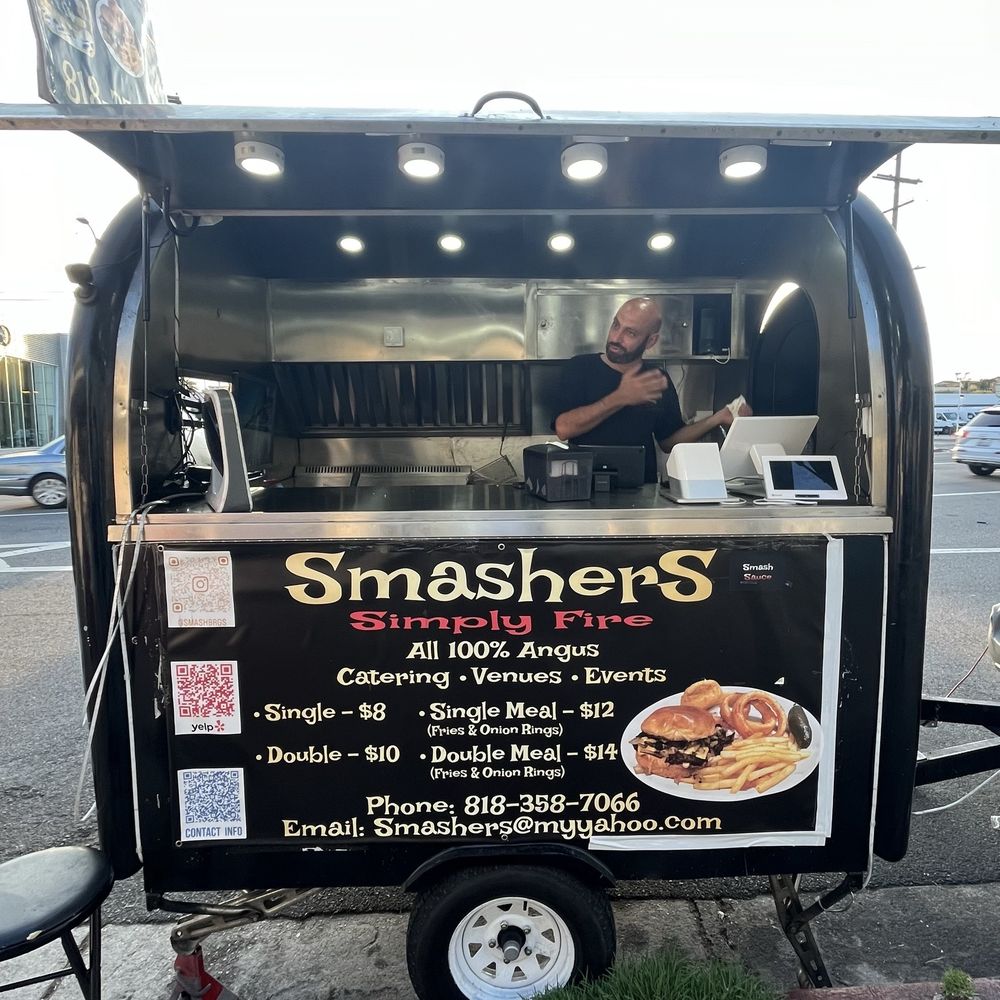 Smashers - Hello Gary! Busy working in this heat - Food Trucks Near Me - North Hollywood, California Smashers - Hello Gary! Busy working in this heat - Food Trucks Near Me - North Hollywood, California