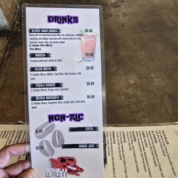 El Taco H - Brunch drink menu - Tacos Near Me - Denton, Texas