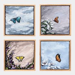 Surrendered Echoes - Palette knife oil on canvas, butterfly collection