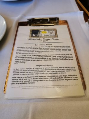 Menu photo 1 Restaurante Farol de Santa Luzia Lisbon, 11 Menu photo 1 Restaurante Farol de Santa Luzia Lisbon, 11
