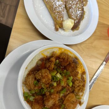 The Serving Spoon - Shrimp & Grits + 1/2 order French toast - Breakfast & Brunch Near Me - Inglewood, California The Serving Spoon - Shrimp & Grits + 1/2 order French toast - Breakfast & Brunch Near Me - Inglewood, California