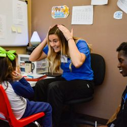 Hopebridge Autism Therapy Center - A Hopebridge kiddo with her RBT and a BCBA.