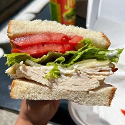 a turkey sandwich with lettuce and tomatoes a turkey sandwich with lettuce and tomatoes