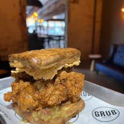 Grub Local - "Nashville Hot" biscuit