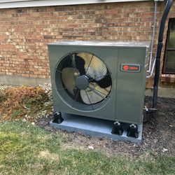 Tri-County Heating & Cooling - Trane's Side Discharge Heat Pump. Super quiet and highly efficient!