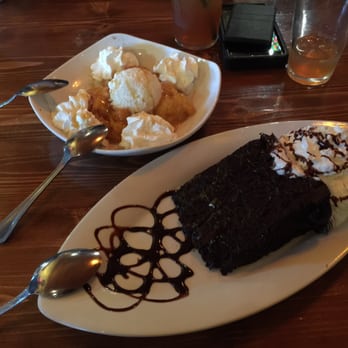 Stage Coach Grille - PEACH cobbler dessert and chocolate cake - Seafood Near Me - La Verkin, Utah