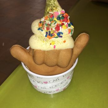 Kokoro Cafe - "Shaka-boom" in a cup w/ dole whip, matcha powder, and rainbow sprinkles - Desserts Near Me - Honolulu, Hawaii
