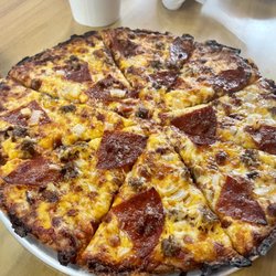Bierdock Brewery - Pepperoni, sausage, onion and bacon cauliflower pizza