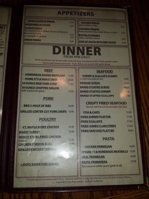 Menu photo 7 Dot's Restaurant Wilmington, VT
