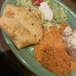 13. Chimichanga (cheese sauce on side)