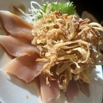 Shibuya - Albacore sashimi with crispy onions - Sushi Bars Near Me - Calabasas, California Shibuya - Albacore sashimi with crispy onions - Sushi Bars Near Me - Calabasas, California