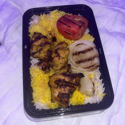 This is the Chicken Kabob???? Three pieces and asked for fries not rice.