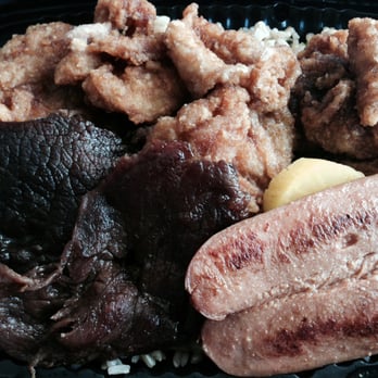 Sugoi - Garlic chicken bento - yum!! Ask for extra sauce on the rice! - Japanese Near Me - Honolulu, Hawaii Sugoi - Garlic chicken bento - yum!! Ask for extra sauce on the rice! - Japanese Near Me - Honolulu, Hawaii