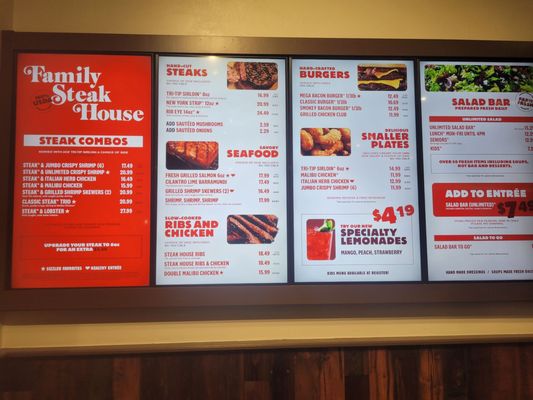 Menu photo 1 Sizzler Fresno, CA