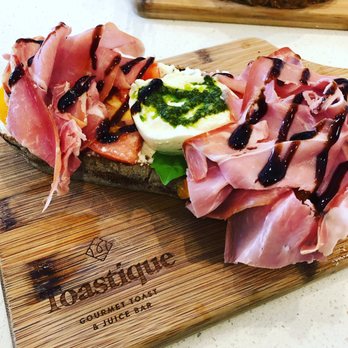 Toastique - Burrata toast with prosciutto added - Juice Bars & Smoothies Near Me - Washington, DC, District of Columbia