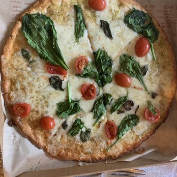 Blaze Pizza - Cauliflower with pesto, tomatoes, basil & spinach. - Salad Near Me - Paso Robles, California Blaze Pizza - Cauliflower with pesto, tomatoes, basil & spinach. - Salad Near Me - Paso Robles, California