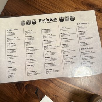 Mad For Sushi - Menu - Sushi Bars Near Me - Dublin, California