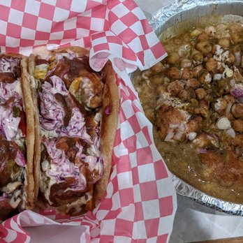 Twisted Turban - Caulitacos on left and samosa chaat on right - Halal Near Me - Houston, Texas Twisted Turban - Caulitacos on left and samosa chaat on right - Halal Near Me - Houston, Texas