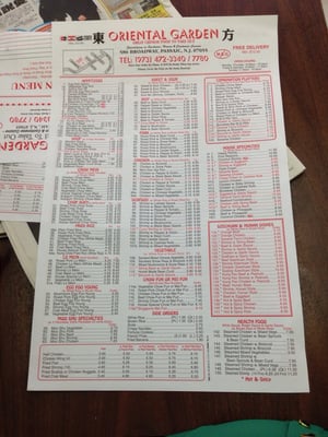 Menu photo 4 Oriental Garden Passaic, NJ