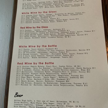 BoccaLupo - Wine list - Italian Near Me - Atlanta, Georgia