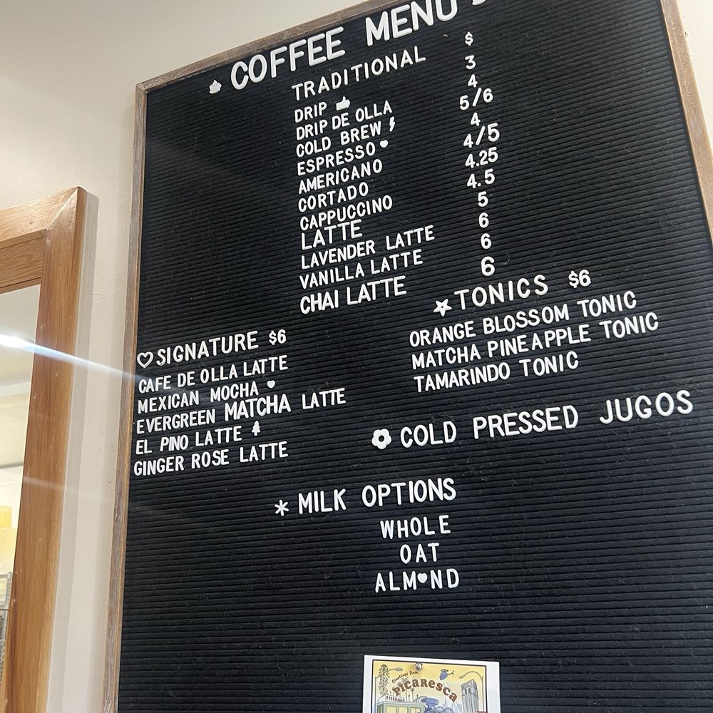 Picaresca Barra De Cafe - Menu - Coffee & Tea Near Me - Los Angeles, California Picaresca Barra De Cafe - Menu - Coffee & Tea Near Me - Los Angeles, California