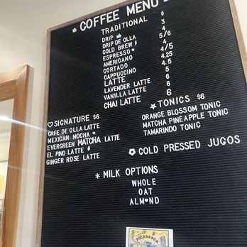 Picaresca Barra De Cafe - Menu - Coffee & Tea Near Me - Los Angeles, California