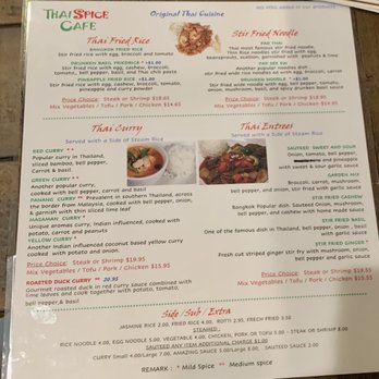 Thai Spice Cafe - Menu 2/18/22 - Thai Near Me - Fernandina Beach, Florida Thai Spice Cafe - Menu 2/18/22 - Thai Near Me - Fernandina Beach, Florida