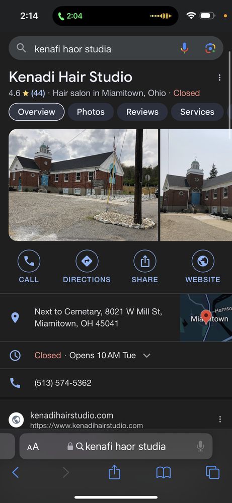 Kenadi Hair Studio Logo