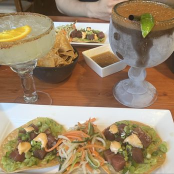 Mezcal - Drinks: Mezcalita (lighter one) and Michelada Negra Food: Ahi Tuna Tostada - Mexican Near Me - San Jose, California Mezcal - Drinks: Mezcalita (lighter one) and Michelada Negra Food: Ahi Tuna Tostada - Mexican Near Me - San Jose, California
