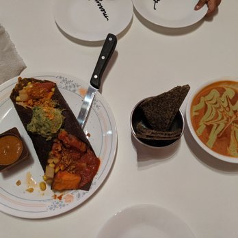 ChocolaTree - 2025 Enchilada, tomato bisque soup and jalapeno flat bread. - Vegetarian Near Me - Sedona, Arizona ChocolaTree - 2025 Enchilada, tomato bisque soup and jalapeno flat bread. - Vegetarian Near Me - Sedona, Arizona
