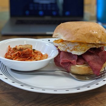 Scottie's Sub Shop - Pastrami breakfast sandwich with kimchi instead of fries - Sandwiches Near Me - Anchorage, Alaska