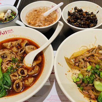 Mian - Left bottom -Noodle with Pork intestines - Noodles Near Me - Costa Mesa, California Mian - Left bottom -Noodle with Pork intestines - Noodles Near Me - Costa Mesa, California