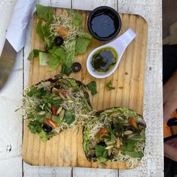 Mushroom toast on pumpernickel- incredible!