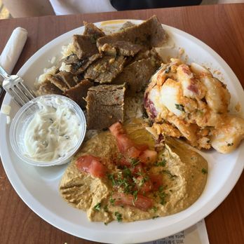 Chicken Maison - Steak kabob with spicy potato salad and spicy hummus - Mediterranean Near Me - Santa Ana, California Chicken Maison - Steak kabob with spicy potato salad and spicy hummus - Mediterranean Near Me - Santa Ana, California