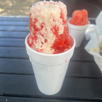 The Snow Cone Lady - Strawberry cheesecake w/ice cream at the bottom - Juice Bars & Smoothies Near Me - Pearland, Texas The Snow Cone Lady - Strawberry cheesecake w/ice cream at the bottom - Juice Bars & Smoothies Near Me - Pearland, Texas