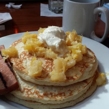 Kona Cafe - Macadamia nut pineapple pancakes with ham. - Sushi Bars Near Me - Lake Buena Vista, Florida