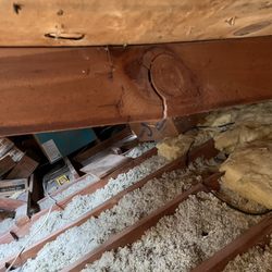Bruce Roofing & Remodeling - Before shot of a crack