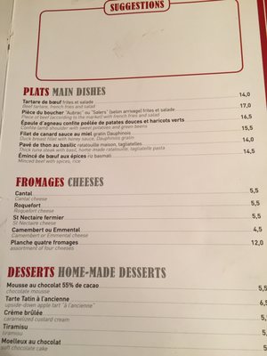 Menu photo 7 Au Petit Suisse Paris, 75 Menu photo 7 Au Petit Suisse Paris, 75