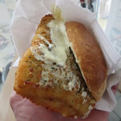 Goldfisch Schilkseer Fischbrötchen - Fried pollack sandwich,  pretty amazing!