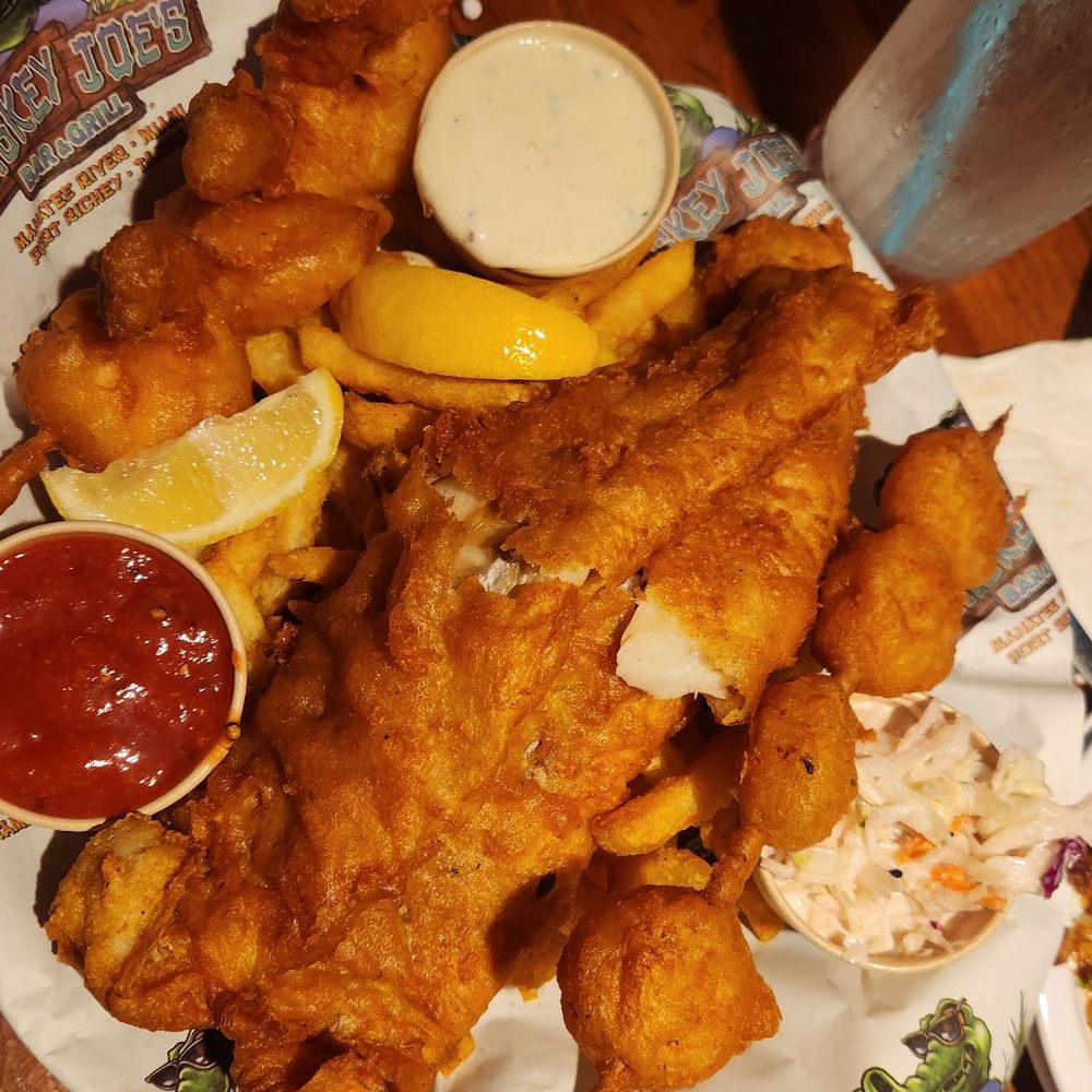 Whiskey Cake - Jumbo shrimp, fish, and scallops with fries and coleslaw - New American Near Me - Tampa, Florida Whiskey Cake - Jumbo shrimp, fish, and scallops with fries and coleslaw - New American Near Me - Tampa, Florida