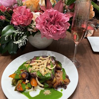 GMarket Chef - Crispy Baby Potatoes - Roasted Rainbow Carrots - Cauliflower Cream - Chimichurri - Crispy Onions - Caterers Near Me