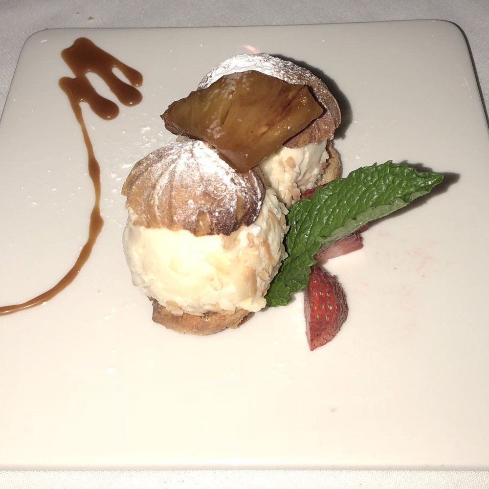 Cafe 37 - Coconut ice cream profiteroles I didn't care for this get the bread pudding instead! - New American Near Me - Ridgewood, New Jersey