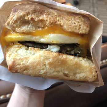 Bird Bird Biscuit - Lovely day: chicken sausage, egg, cheddar, pesto - Breakfast & Brunch Near Me - Austin, Texas