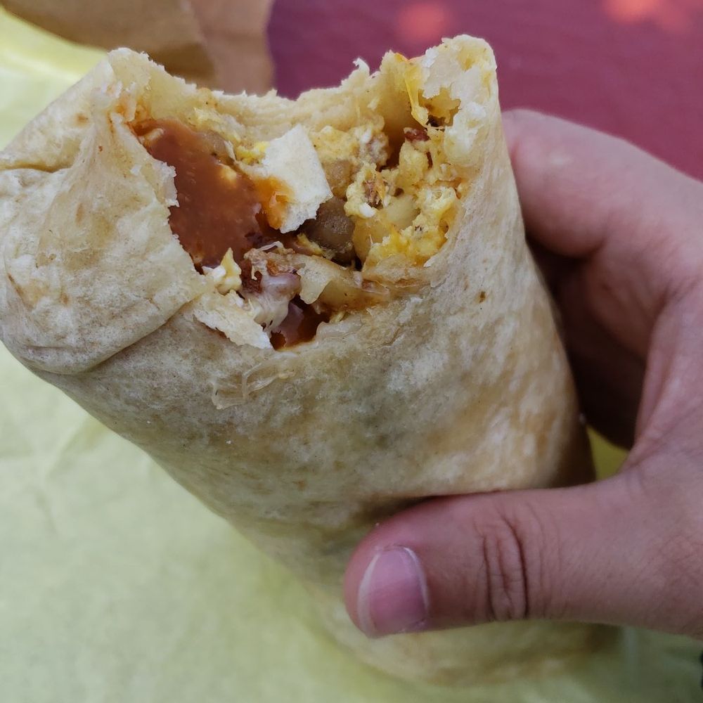 Sr Cliff's - Breakfast  burrito on point! Red sauce is fire - Mexican Near Me - Compton, California