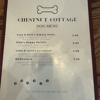 Chestnut Cottage Restaurant - Doggie Menu! - Breakfast & Brunch Near Me - Port Angeles, Washington Chestnut Cottage Restaurant - Doggie Menu! - Breakfast & Brunch Near Me - Port Angeles, Washington